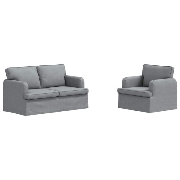 vidaXL Canap&eacute; 2 pcs Gris clair