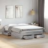 vidaXL Cadre de lit avec tiroirs sans matelas sonoma gris 120x190 cm