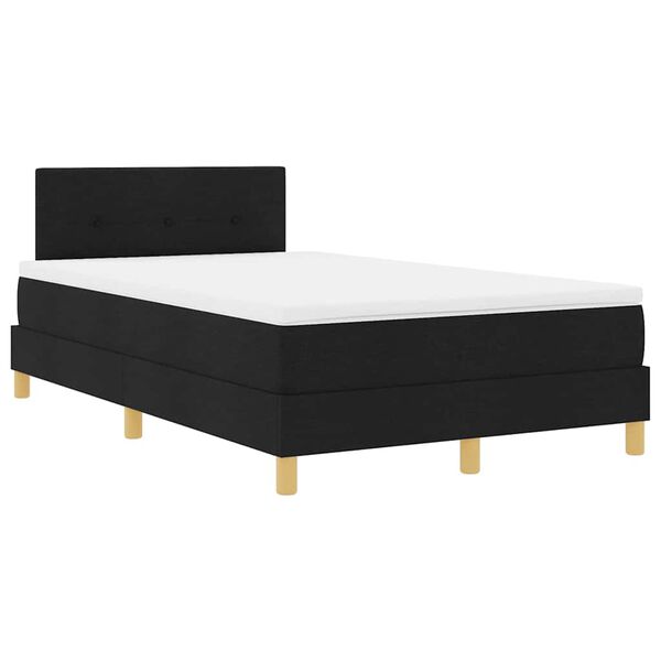 vidaXL Lit &agrave; ressorts avec matelas Noir 120 x 190 cm tissu