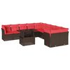 vidaXL Ensemble de canap&eacute; de jardin 11 pcs avec coussins marron