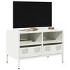 vidaXL Meuble TV blanc 68x39x43,5 cm acier laminé à froid