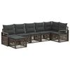 vidaXL Ensemble de canap&eacute; de jardin 7 pc Gris polyrotin