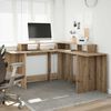 vidaXL Bureau avec lumi&egrave;res LED ch&ecirc;ne artisanal bois d'ing&eacute;nierie