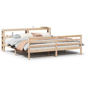 vidaXL Cadre de lit avec t&ecirc;te de lit sans matelas 200x200 cm