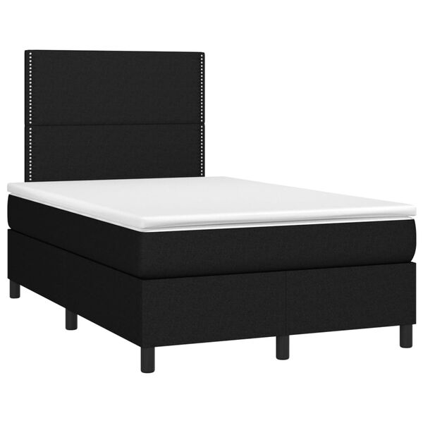 vidaXL Sommier &agrave; lattes de lit et matelas et LED Noir 120x200 cm Tissu