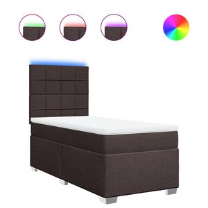 vidaXL Sommier &agrave; lattes de lit avec matelas Marron fonc&eacute; 80x200 cm