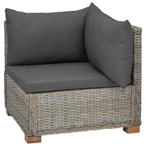 vidaXL Canap&eacute; d'angle avec coussins GENDT Rotin naturel Gris Kubu