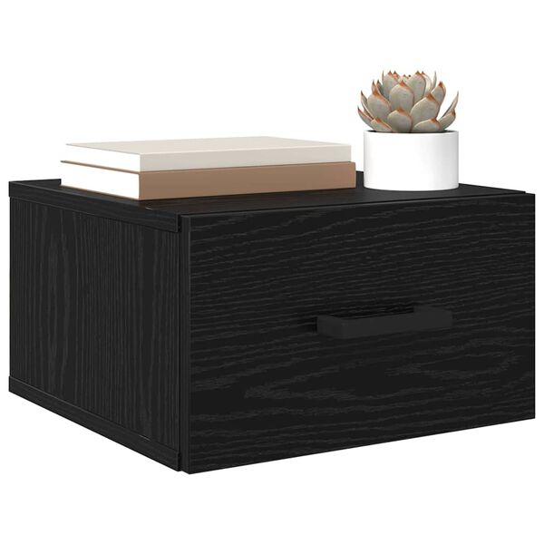 vidaXL Cabinet de chevet Ch&ecirc;ne noir 35 x 35 x 20 cm Bois d'ing&eacute;nierie
