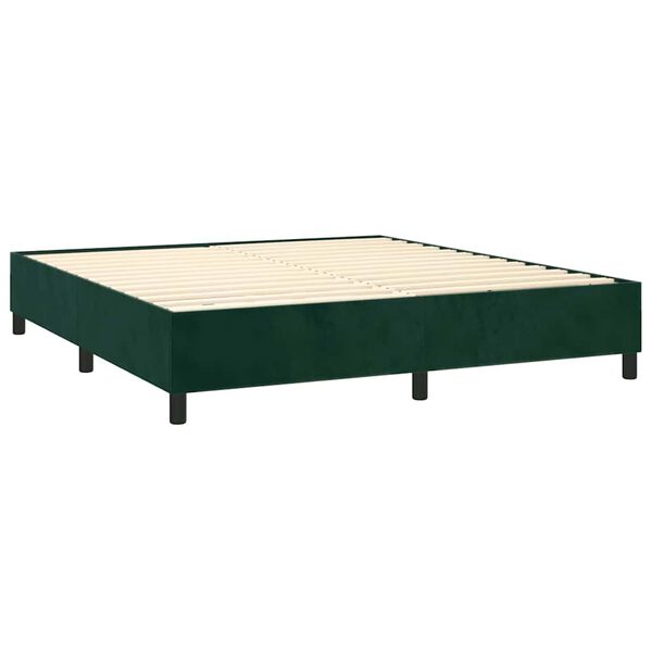 vidaXL Sommier &agrave; lattes de lit et matelas Vert fonc&eacute; 200x200cm Velours
