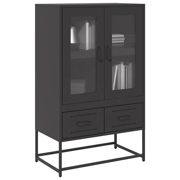 vidaXL Buffet haut noir 68x39x111,5 cm acier