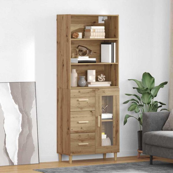 vidaXL Haut Armoire avec tiroir Ch&ecirc;ne artisanal 69,5 x 34 x 180 cm
