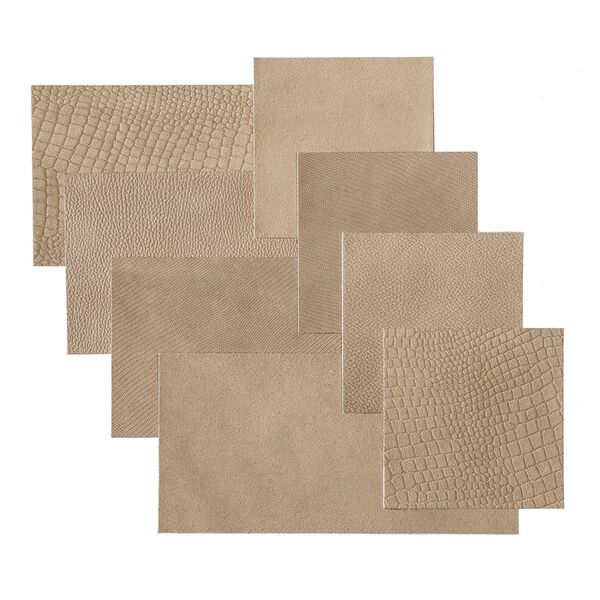 WallArt Panneaux muraux en cuir Borret Beige sableux 32 pcs