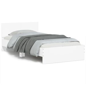 vidaXL Cadre de lit sans matelas avec t&ecirc;te de lit blanc 100x200 cm