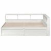 vidaXL Lit biblioth&egrave;que sans matelas blanc 200x200 cm bois pin massif
