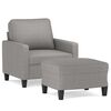 vidaXL Fauteuil avec repose-pied Gris clair 60 cm Tissu