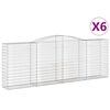 vidaXL Paniers &agrave; gabions arqu&eacute;s 6 pcs 400x50x140/160 cm Fer galvanis&eacute;