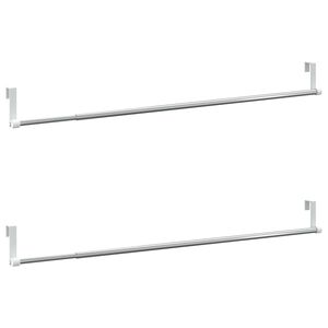 vidaXL Tringles &agrave; rideau 2 pcs blanc et argent&eacute; 60-105 cm aluminium