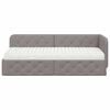 vidaXL Cadre de lit d'angle avec matelas Taupe 80 x 200 cm tissu