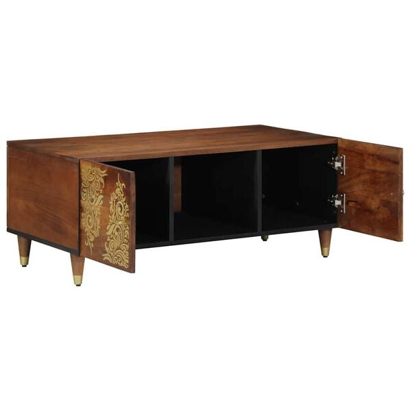 vidaXL Table basse Marron miel 100 x 54 x 40 cm Bois de mangue massif