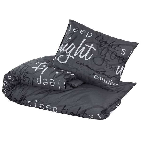 vidaXL Ensemble de housse de couette Noir 260x220 cm Coton