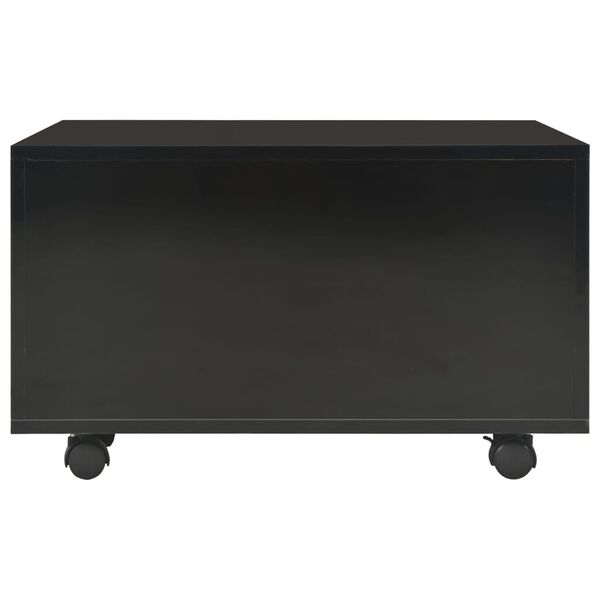 vidaXL Table basse Noir brillant 60x60x35 cm Bois d'ingénierie
