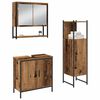 vidaXL Ensemble de mobilier de salle de bain avec &eacute;tag&egrave;re 3 pcs Marron