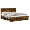 vidaXL Cadre de lit Ch&ecirc;ne fum&eacute; 200 x 200 cm Bois de pin massif