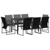 vidaXL Ensemble de salle &agrave; manger pour jardin 9 pcs Noir et anthracite