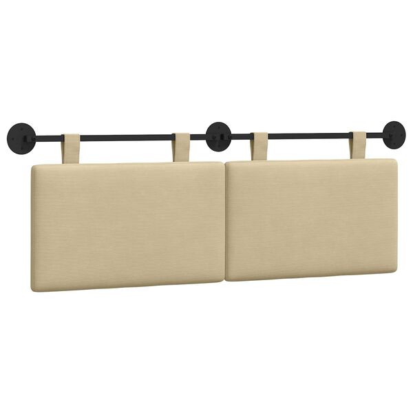 vidaXL T&ecirc;te de lit suspendue Uni Gris Vert Clair 150 x 55 x 5 cm