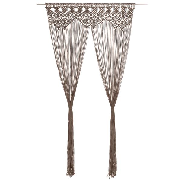 vidaXL Rideau en macramé Taupe 140x240 cm Coton