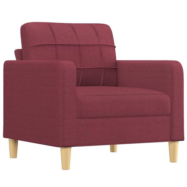 vidaXL Fauteuil avec repose-pied Rouge bordeaux 60 cm Tissu