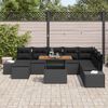vidaXL Ensemble de salle à manger pour jardin 9 pcs Noir et Marron