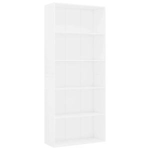 vidaXL Biblioth&egrave;que &agrave; 5 niveaux Blanc 80x30x189 cm Bois d'ing&eacute;nierie