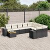 vidaXL Salon de jardin 10 pcs avec coussins noir r&eacute;sine tress&eacute;e