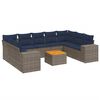 vidaXL Ensemble de canap&eacute; de jardin 10 pcs avec coussins gris r&eacute;sine tress&eacute;e