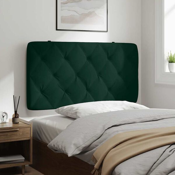 vidaXL Coussin de t&ecirc;te de lit vert fonc&eacute; 100 cm velours