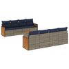 vidaXL Ensemble de canap&eacute; de jardin 9 pcs avec coussins gris r&eacute;sine tress&eacute;e