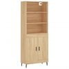 vidaXL Buffet haut Chêne sonoma 69,5x34x180 cm Bois d'ingénierie
