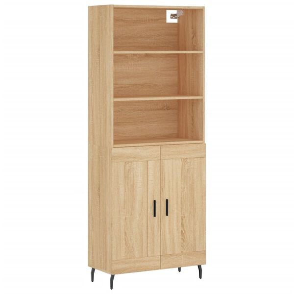 vidaXL Buffet haut Chêne sonoma 69,5x34x180 cm Bois d'ingénierie
