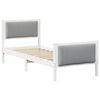 vidaXL Cadre de lit avec t&ecirc;te de lit Gris clair 75 x 190 cm tissu