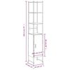 vidaXL Armoire de bain chêne fumé 33x33x185,5 cm bois d'ingénierie