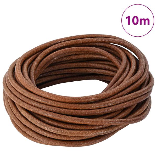 vidaXL Corde en Cuir Marron Clair &Oslash;5 mm x 10 m Cuir