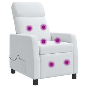 vidaXL Fauteuil de massage inclinable Blanc Tissu