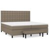 vidaXL Sommier &agrave; lattes de lit avec matelas Taupe 200x200 cm Tissu