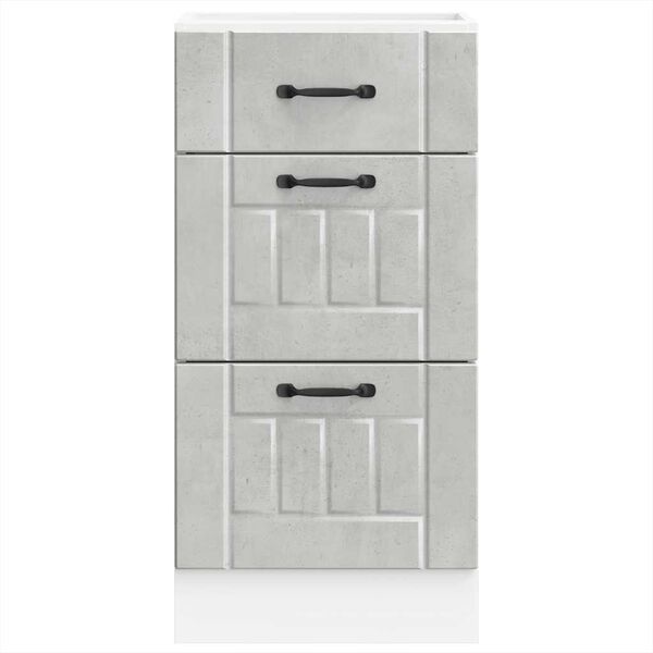 vidaXL Armoire de cuisine Lucca gris b&eacute;ton bois ing&eacute;nierie