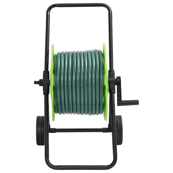 vidaXL Chariot enrouleur vert et jeu de raccords de tuyaux 1,27cm 30 m