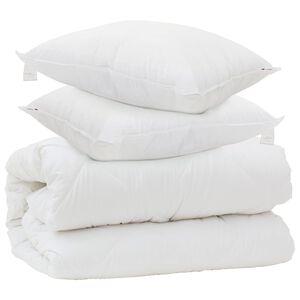 vidaXL Couette avec Oreillers avec oreiller 3 pcs Blanc Microfibre