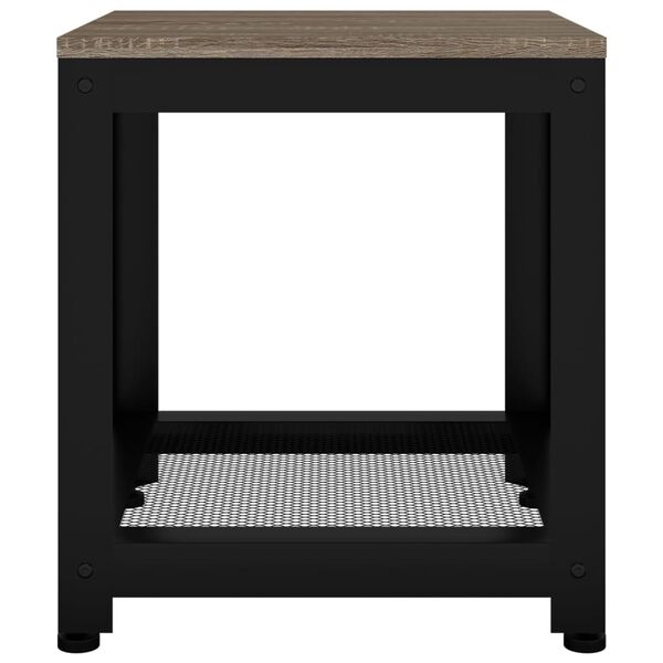 vidaXL Table d'appoint Gris et noir 40x40x45 cm MDF et fer