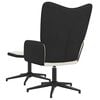 vidaXL Chaise de relaxation avec tabouret Blanc cr&egrave;me Velours et PVC