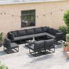 vidaXL Ensemble de canap&eacute; de jardin avec coussin 11 pcs Noir Aluminium